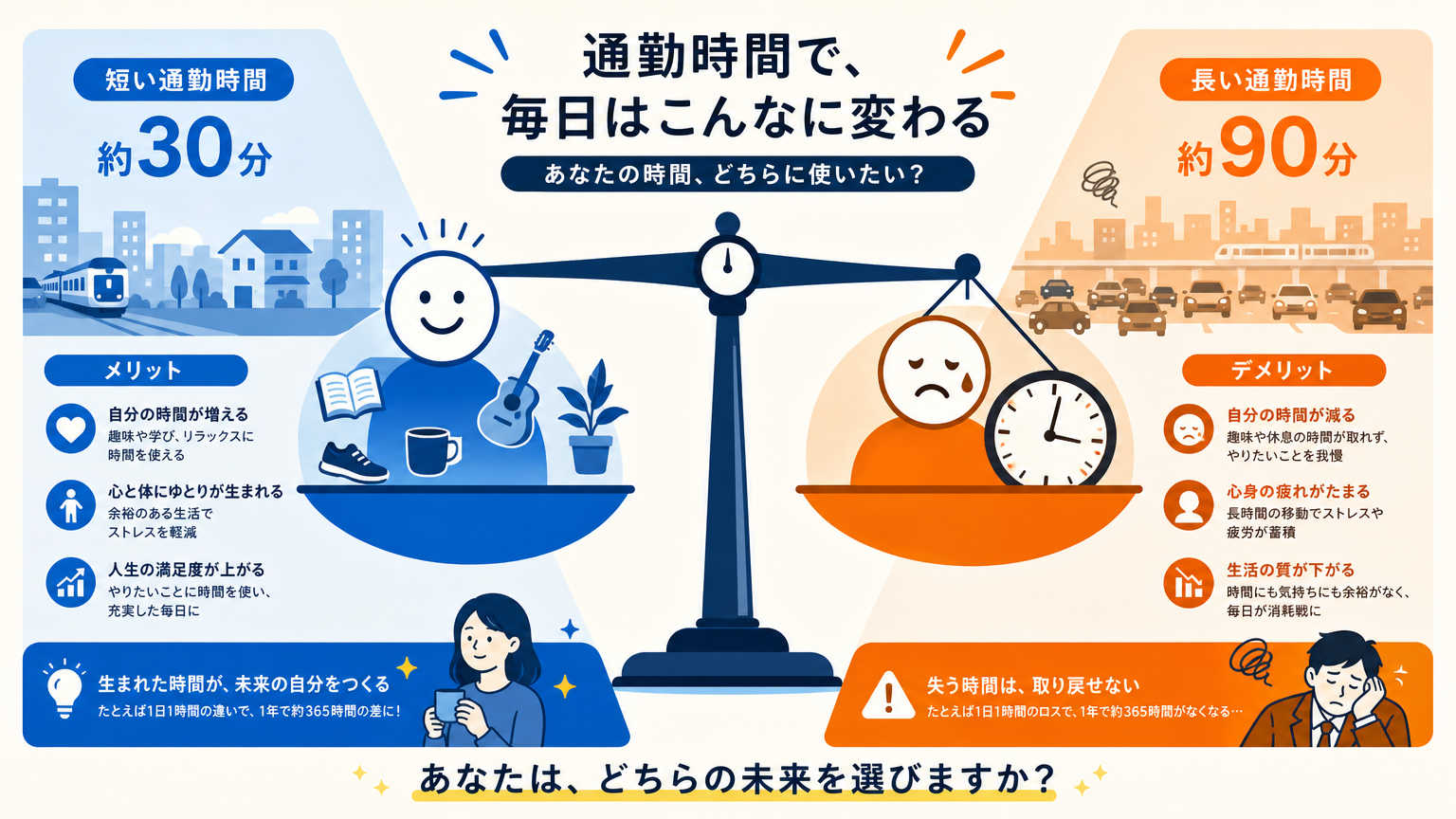 通勤時間の目安が重要な理由