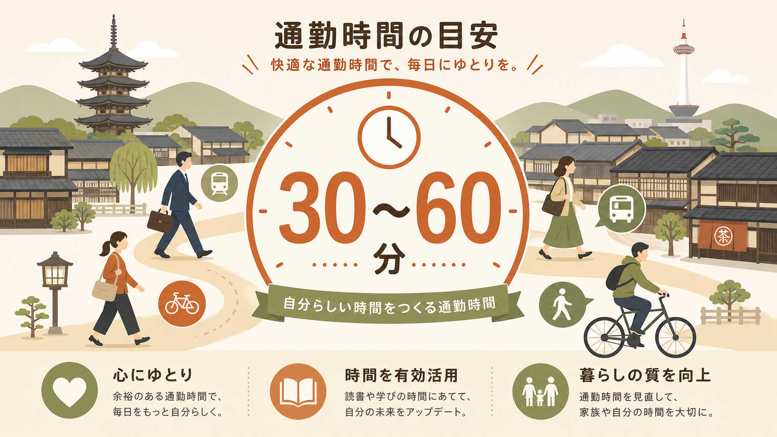 通勤時間の目安とは?片道の平均時間を解説